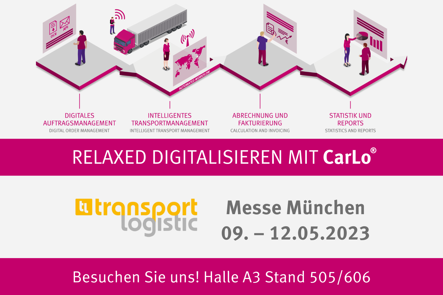 Soloplan auf der transport logistic München 2023: Relaxed digitalisieren mit CarLo