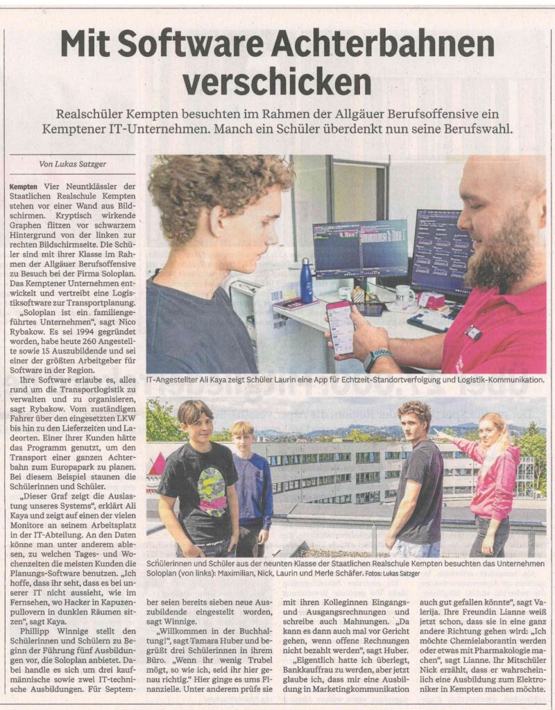 Zeitungsartikel AZ Berufsoffensive